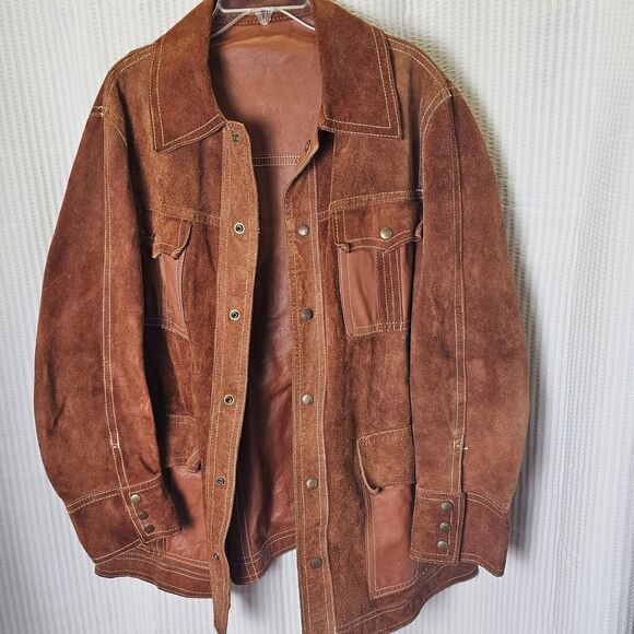 Vtg 50s 60s 70s McGREGOR SUEDE LEATHER JACKET CAR COAT Reversible NOSTALGIC - Picture 2 of 13